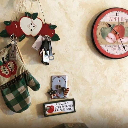 Red &amp; Green Apple Wall Clock - CustomBigClocks