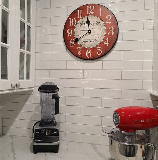 Boston Harbor Red Wall Clock - CustomBigClocks