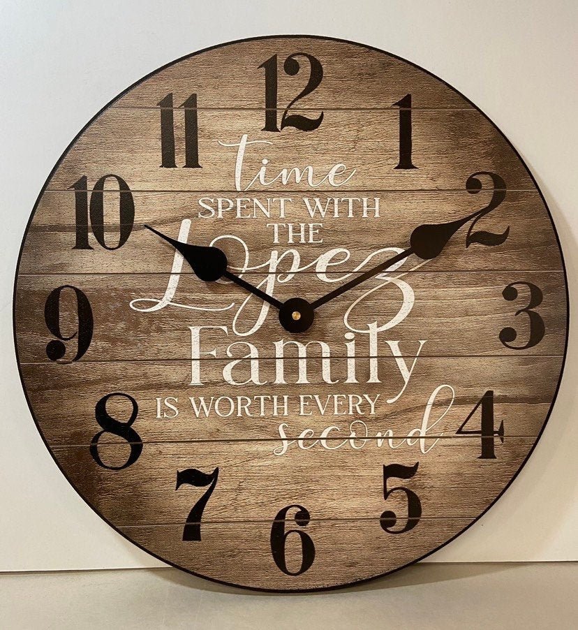 Time Spent With Family Clock - CustomBigClocks