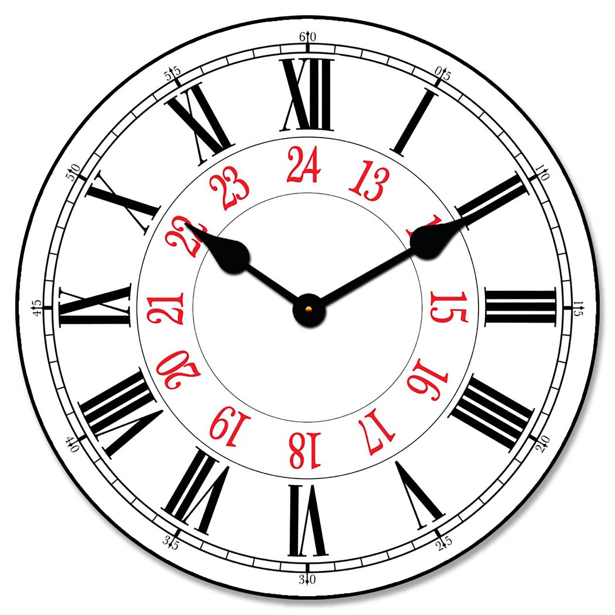 24 Hour Wall Clock - CustomBigClocks