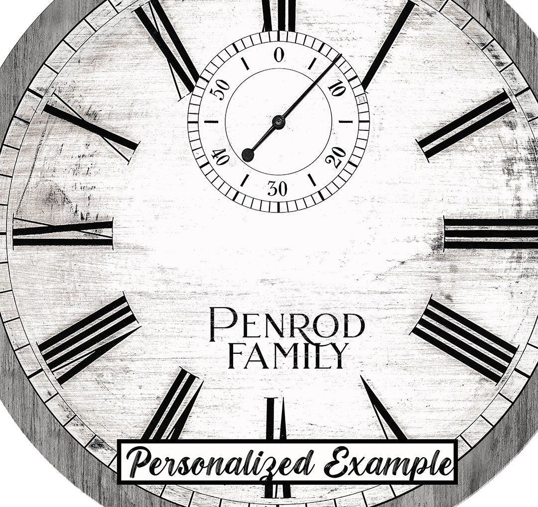 Quincy Premier Gray &amp; White Clock - CustomBigClocks