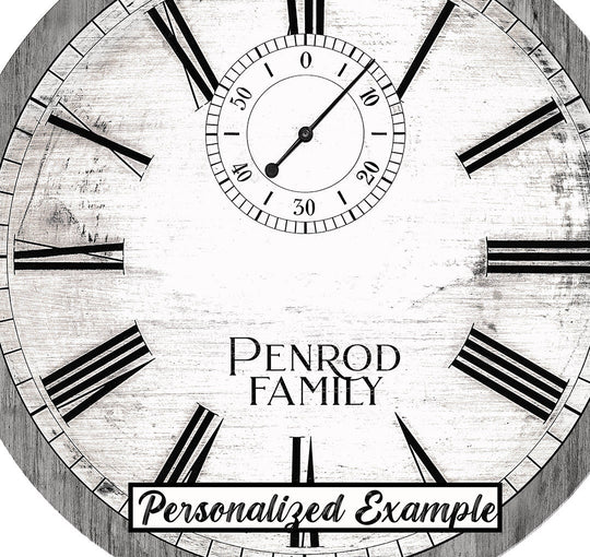 Quincy Premier Gray &amp; White Clock - CustomBigClocks