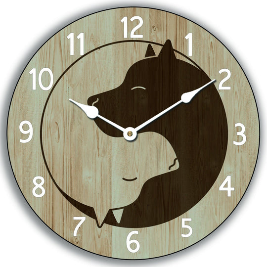 Dog Yoga Clock Zen Yin Yang - CustomBigClocks