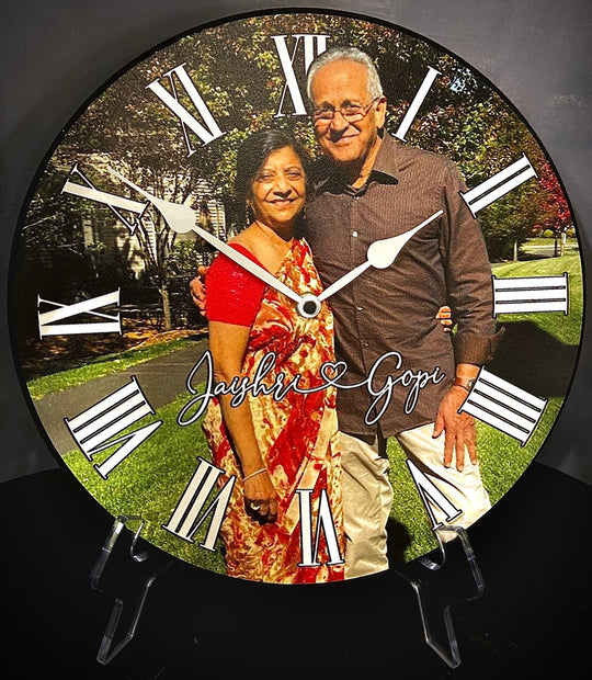 Personalized Round Photo Wall Clock - CustomBigClocks