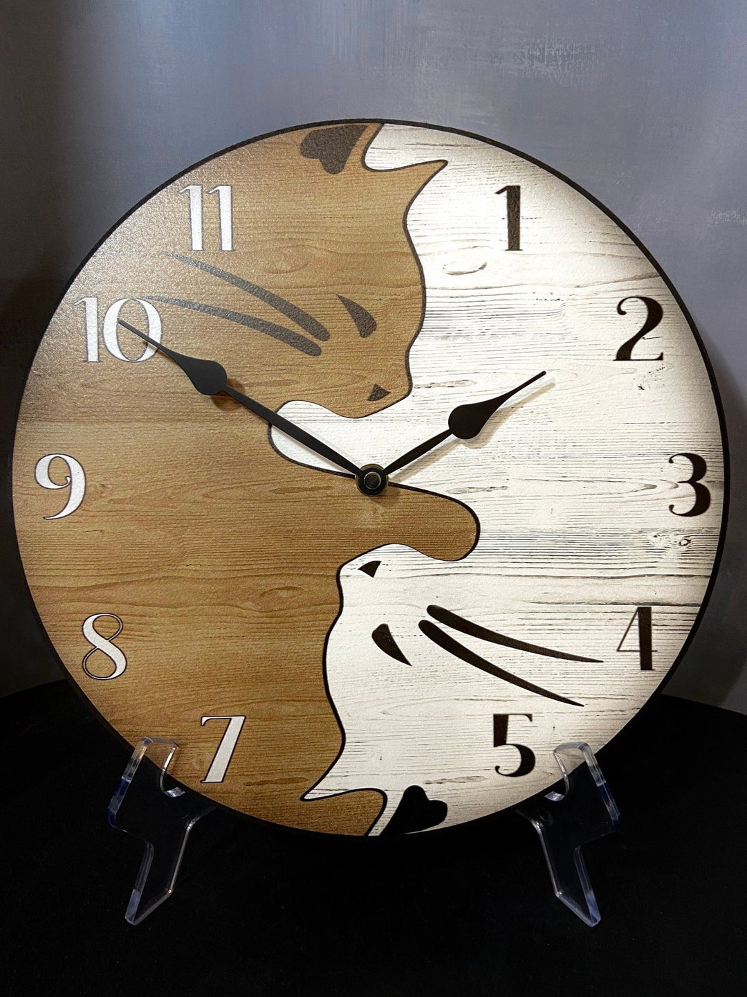 Yoga Yin Yang Cat Wall Clock - CustomBigClocks