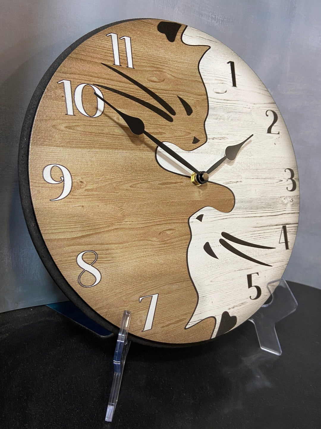 Yoga Yin Yang Cat Wall Clock - CustomBigClocks