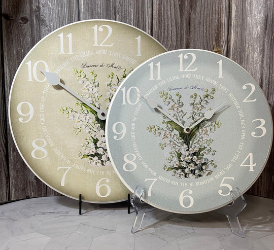 White Flowers Wall Clock - CustomBigClocks