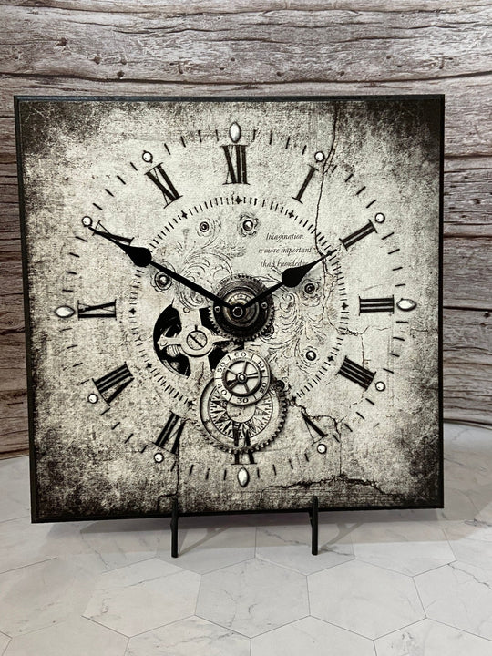 Steampunk Square Wall Clock - CustomBigClocks