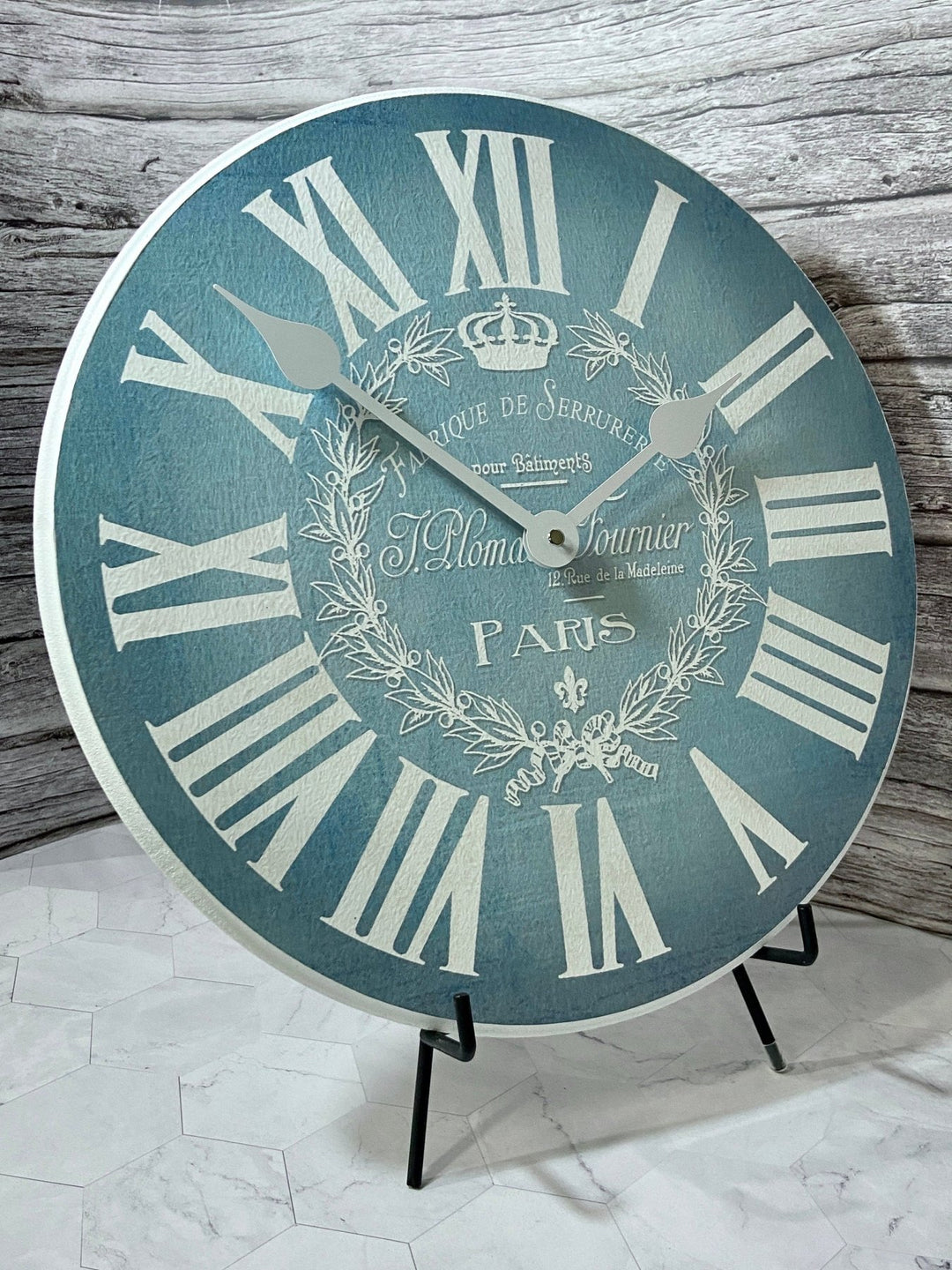 Linen Blue Wall Clock - CustomBigClocks