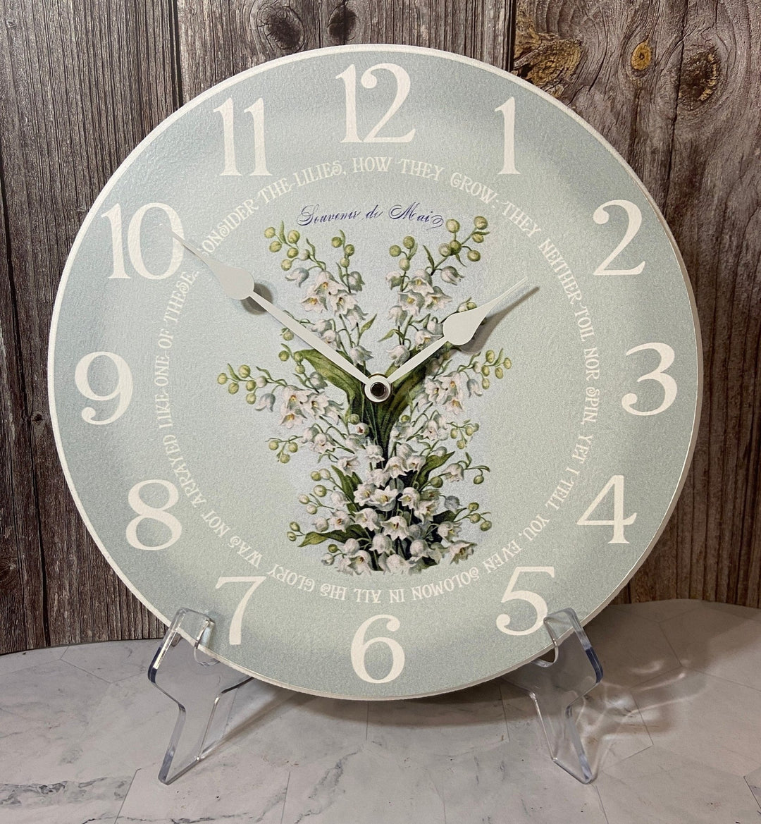 White Flowers Wall Clock - CustomBigClocks