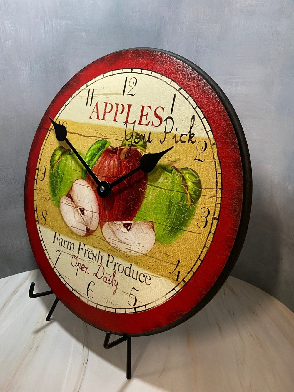 Red & Green Apple Wall Clock - CustomBigClocks