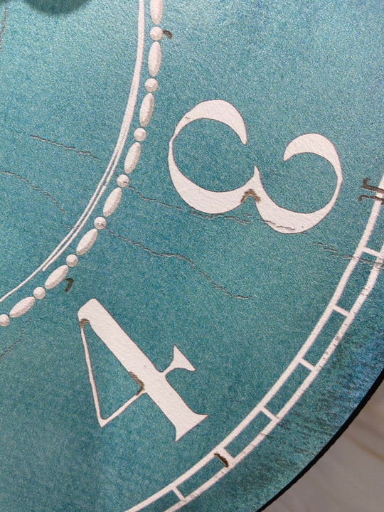 Turquoise &amp; White Wall Clock - CustomBigClocks