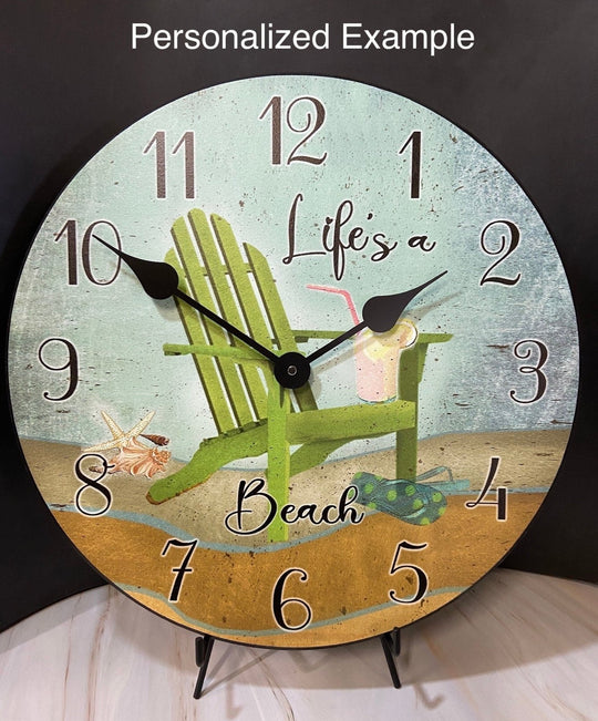 Summertime Beach Wall Clock - CustomBigClocks