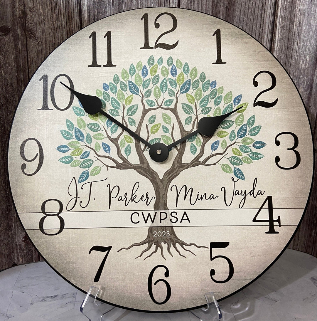Personalized Tree Clock - CustomBigClocks