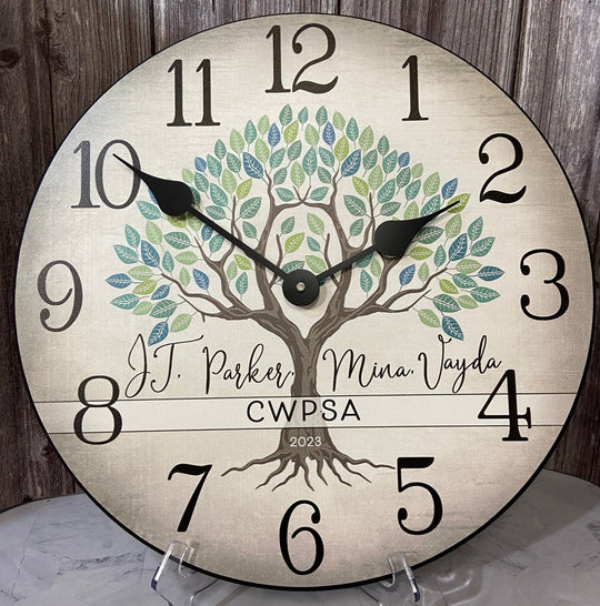 Personalized Tree Clock - CustomBigClocks