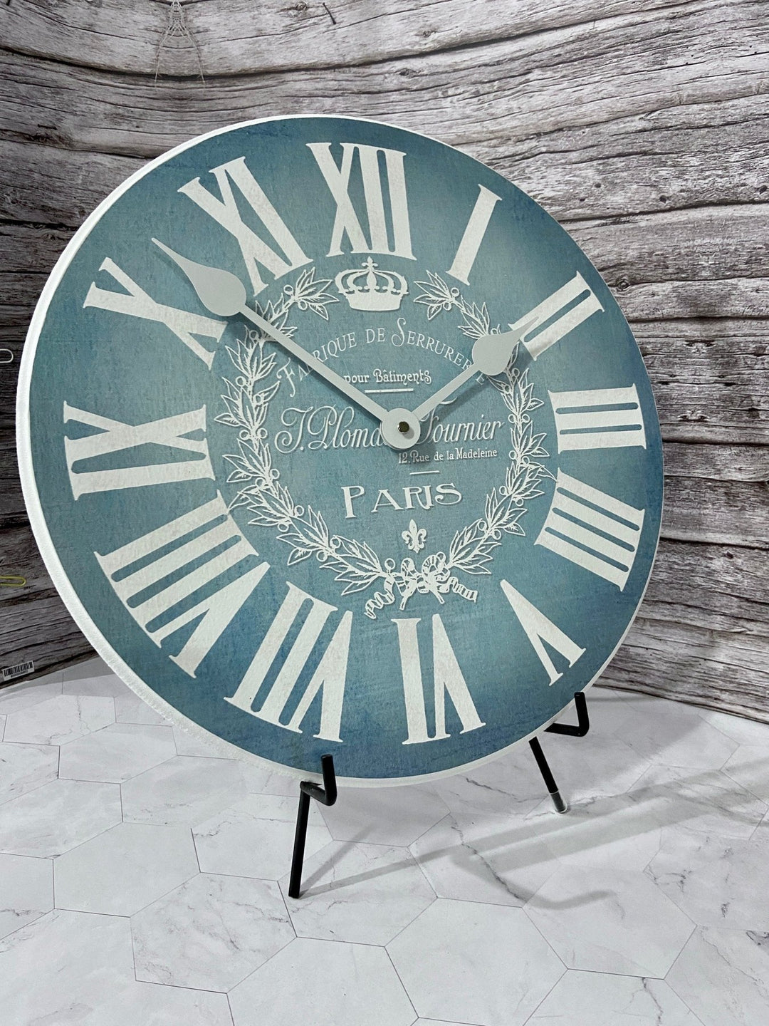 Linen Blue Wall Clock - CustomBigClocks