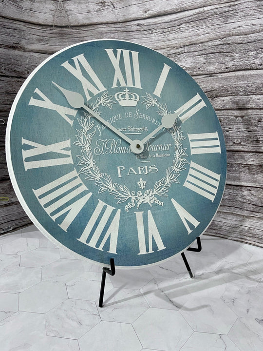 Linen Blue Wall Clock - CustomBigClocks