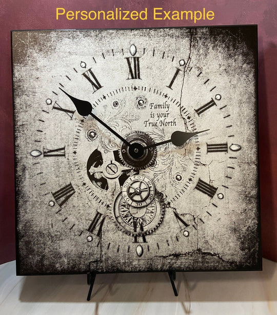 Steampunk Square Wall Clock - CustomBigClocks