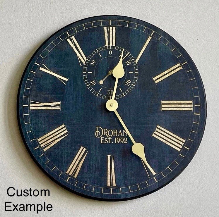Navy Alston Walton Clock - CustomBigClocks