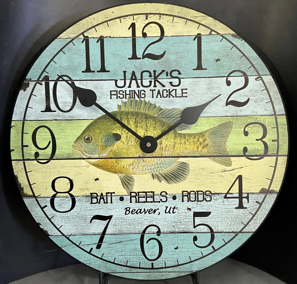 Your Dads Name Fishing Wall Clock - CustomBigClocks