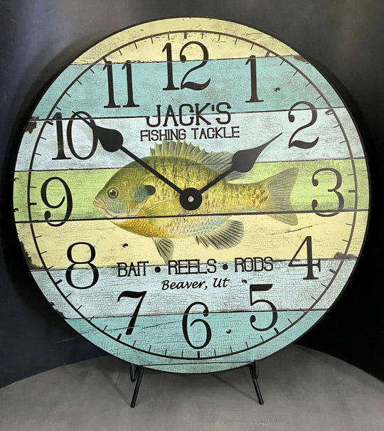 Your Dads Name Fishing Wall Clock - CustomBigClocks