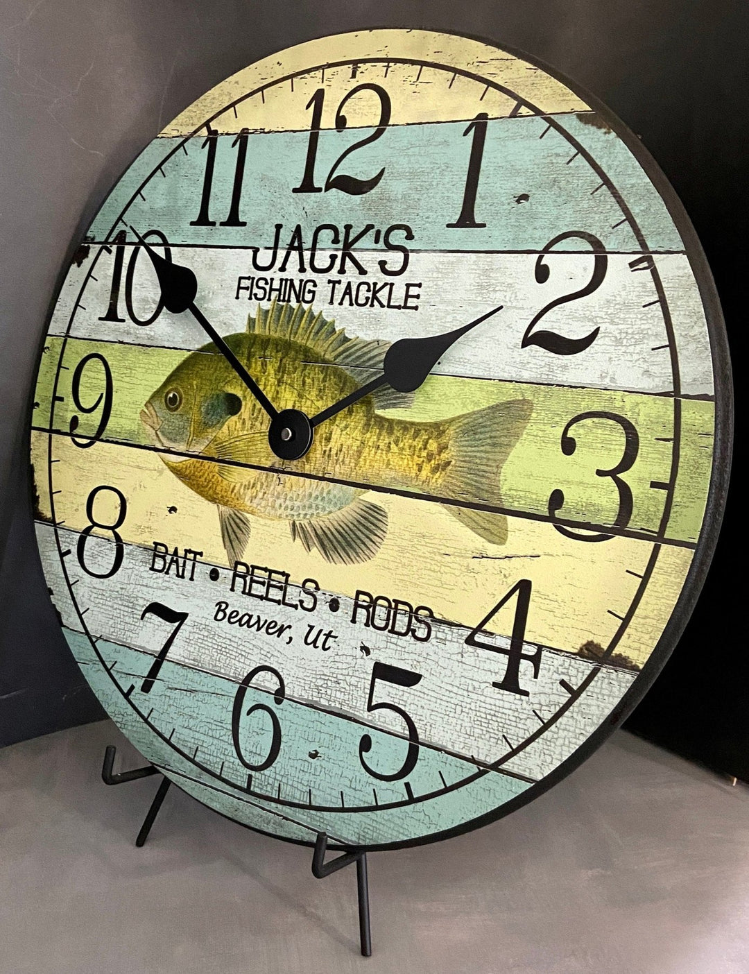 Your Dads Name Fishing Wall Clock - CustomBigClocks