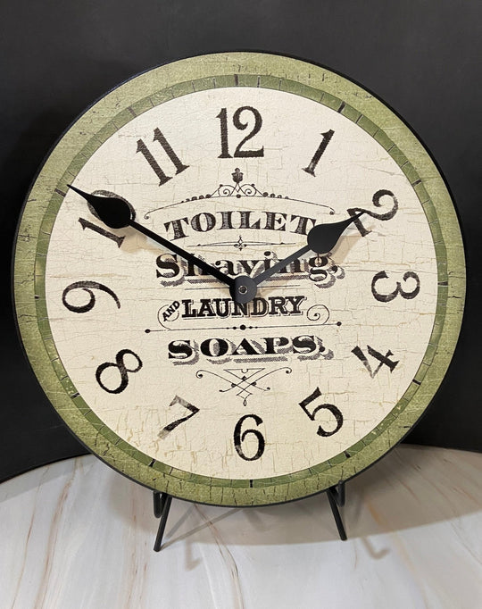 Sage Green Powder Room Sage Wall Clock - CustomBigClocks
