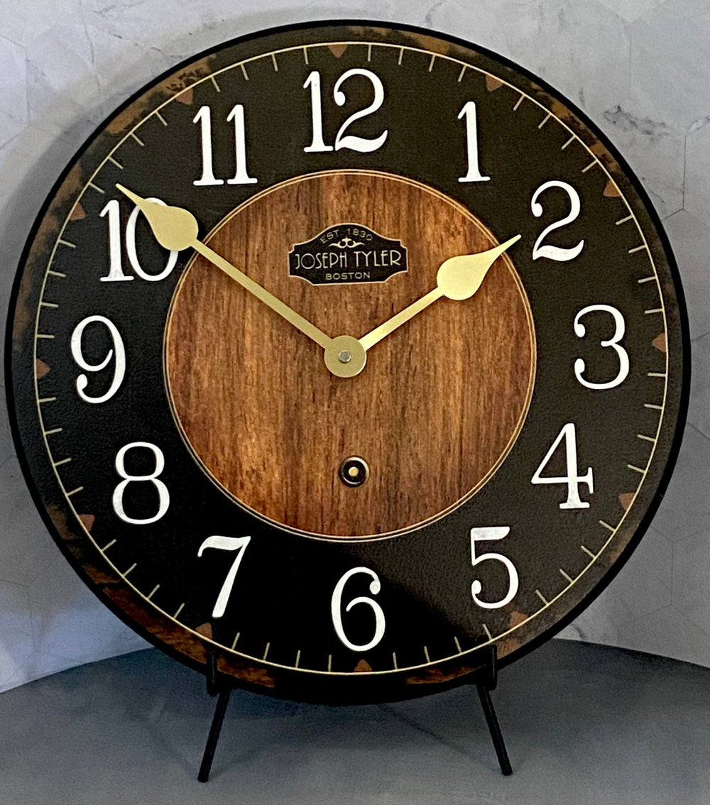 Black & Wood 2 Wall Clock - CustomBigClocks