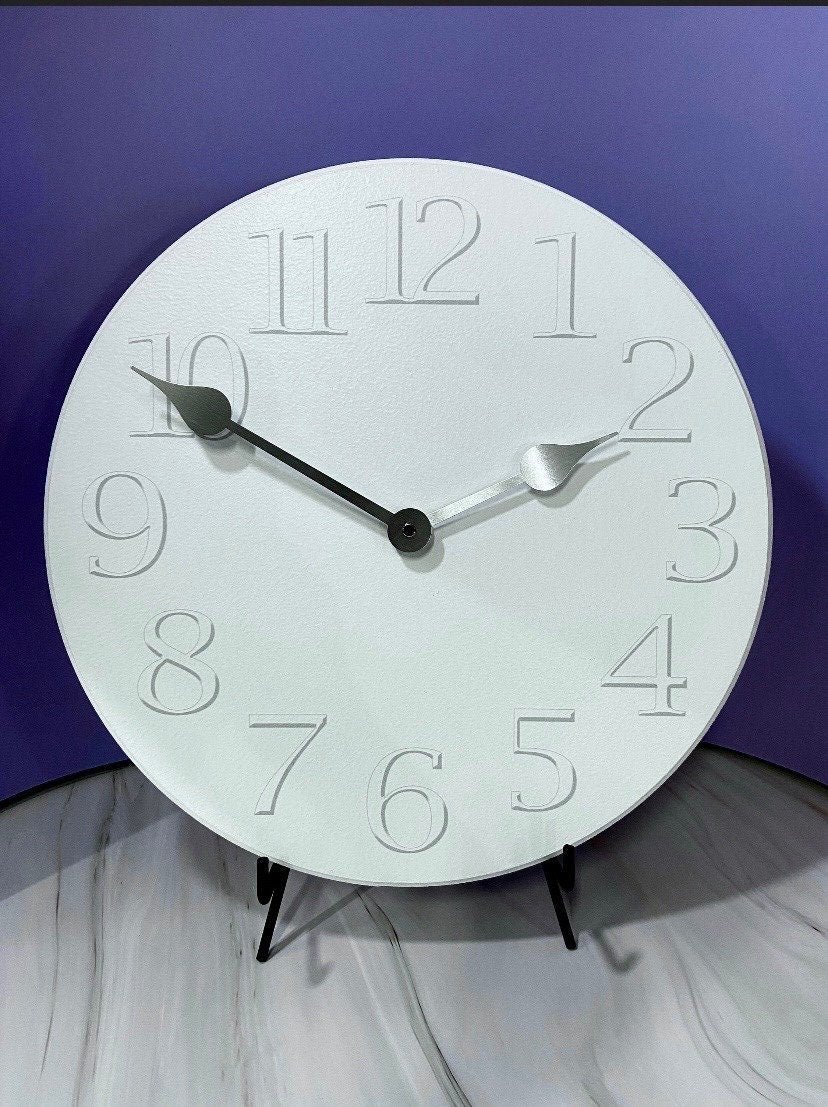White On White Wall Clock - CustomBigClocks