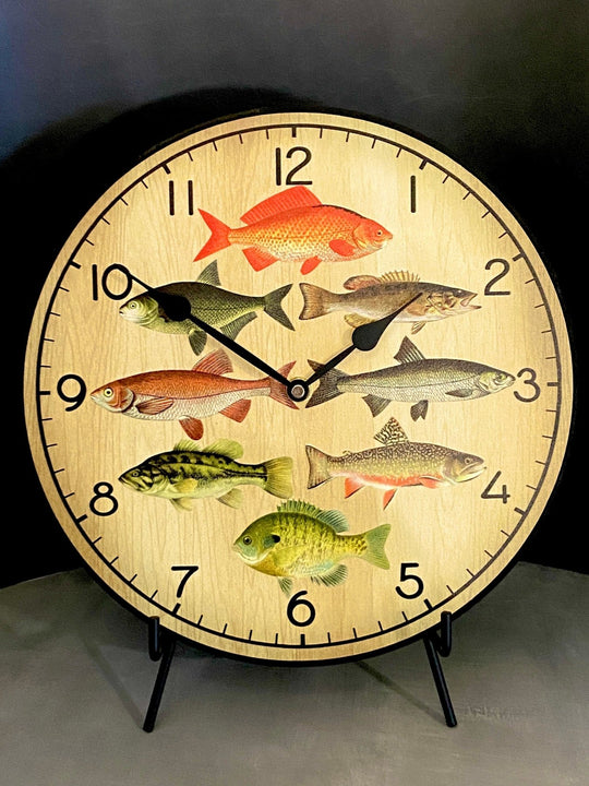 Artistic Fishing Wall Clock 5 - CustomBigClocks