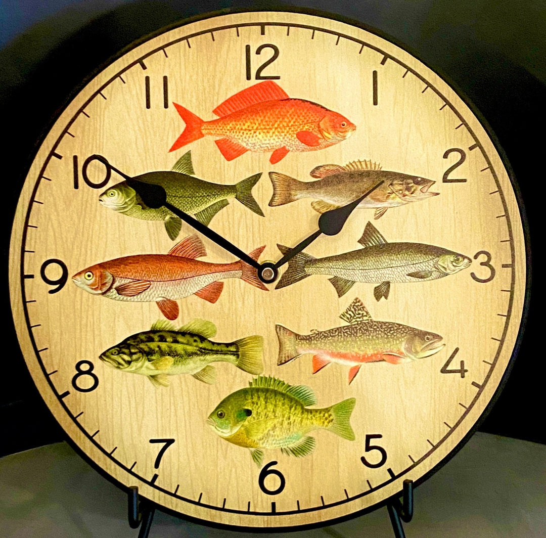 Artistic Fishing Wall Clock 5 - CustomBigClocks