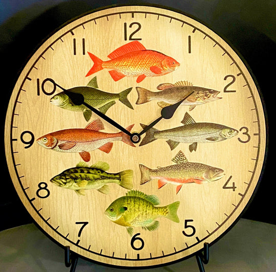 Artistic Fishing Wall Clock 5 - CustomBigClocks