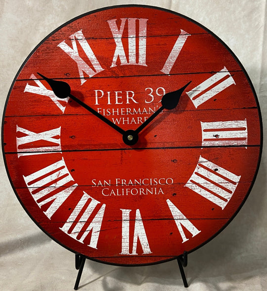 Pier 39 Red Wall Clock - CustomBigClocks