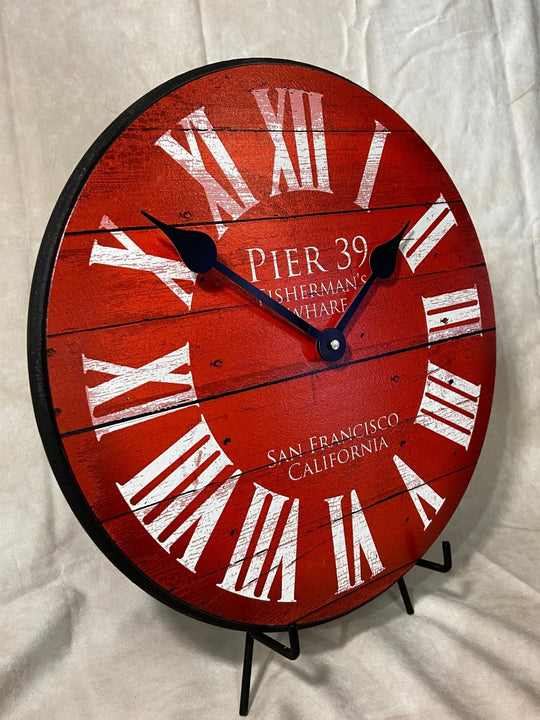 Pier 39 Red Wall Clock - CustomBigClocks