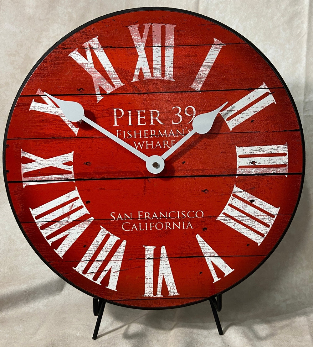 Pier 39 Red Wall Clock - CustomBigClocks