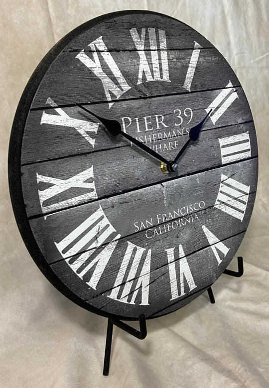 Pier 39 Gray Wall Clock - CustomBigClocks