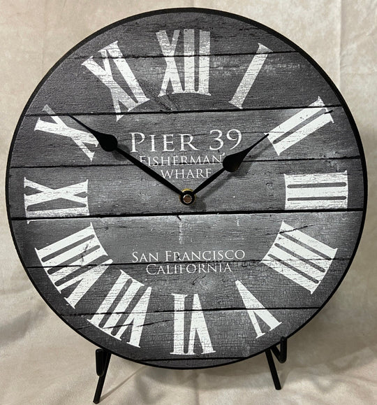 Pier 39 Gray Wall Clock - CustomBigClocks