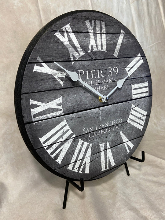 Pier 39 Gray Wall Clock - CustomBigClocks