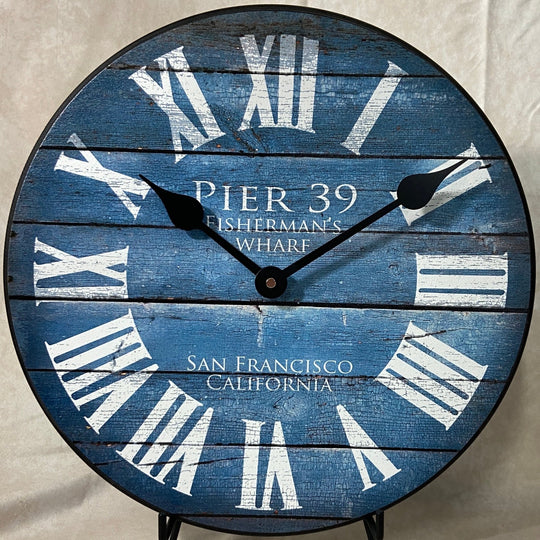 Pier 39 Blue Wall Clock - CustomBigClocks