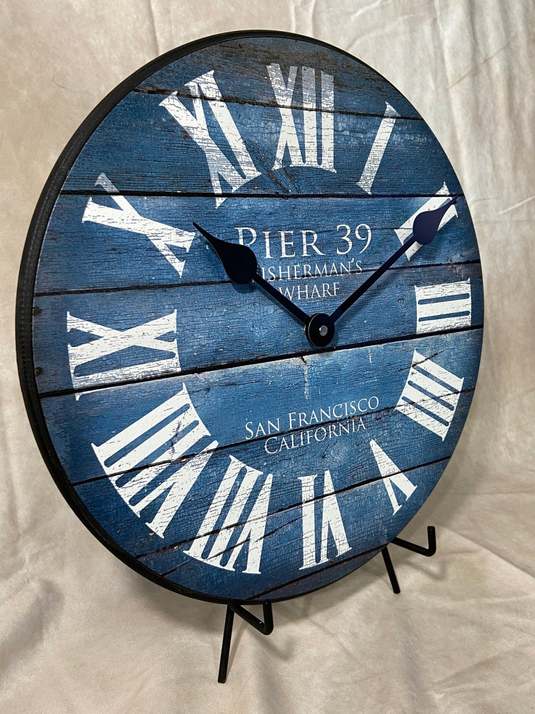 Pier 39 Blue Wall Clock - CustomBigClocks