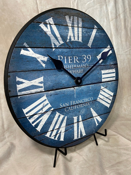 Pier 39 Blue Wall Clock - CustomBigClocks