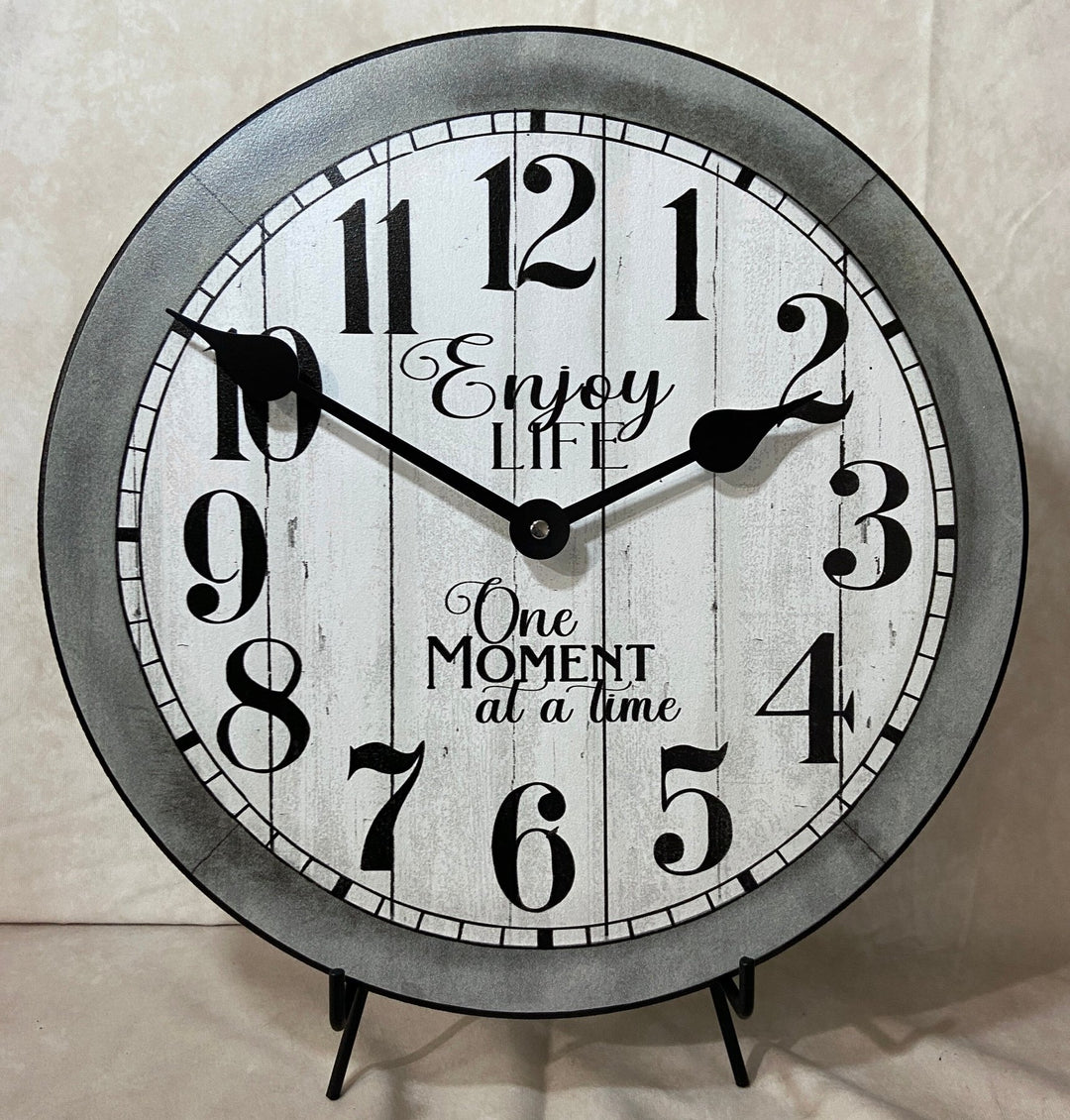 Enjoy Life Gray Wall Clock - CustomBigClocks