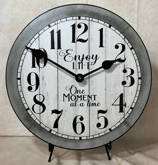 Enjoy Life Gray Wall Clock - CustomBigClocks