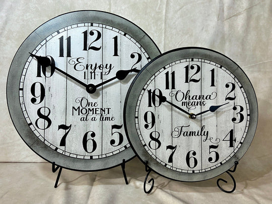 Enjoy Life Gray Wall Clock - CustomBigClocks