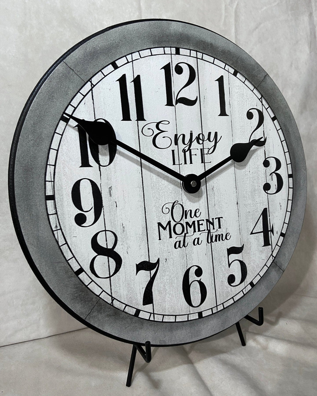 Enjoy Life Gray Wall Clock - CustomBigClocks