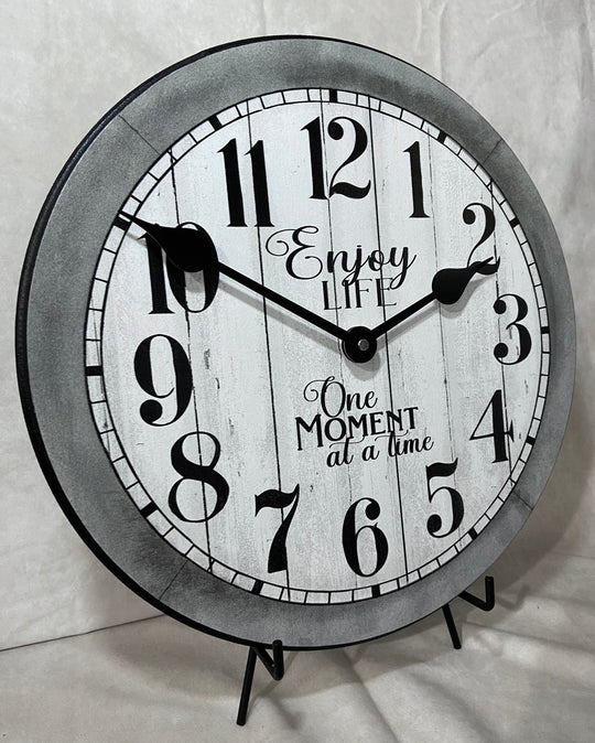 Enjoy Life Gray Wall Clock - CustomBigClocks