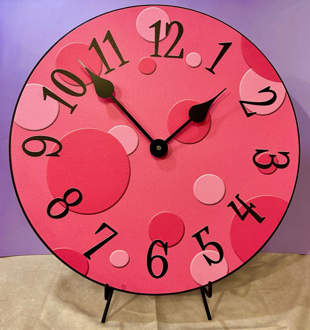 Hot Pink Bubbles Wall Clock - CustomBigClocks