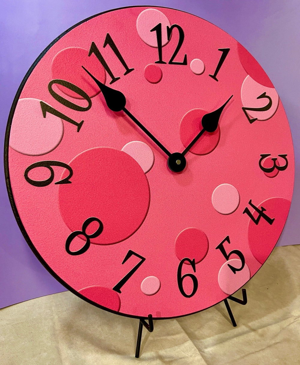 Hot Pink Bubbles Wall Clock - CustomBigClocks