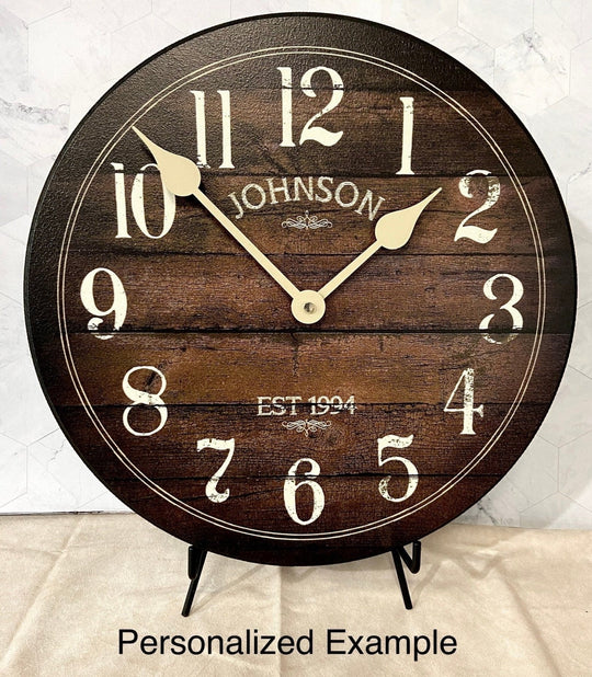 Chestnut Brown Wall Clock - CustomBigClocks