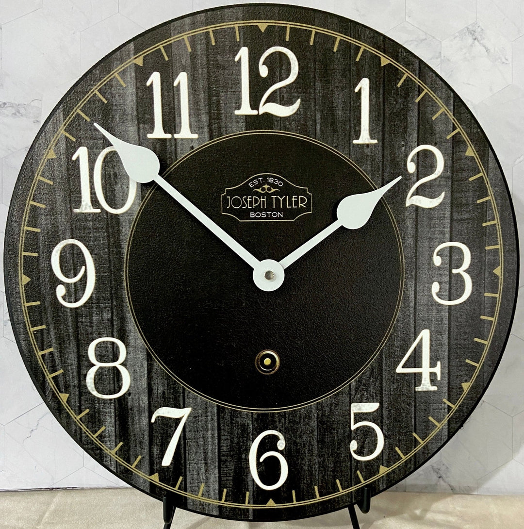 Black &amp; Gray Wood Wall Clock - CustomBigClocks